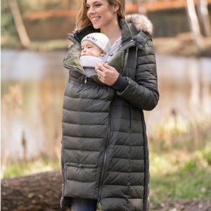 Seraphine Down Maternity Coat with extender for baby wearing